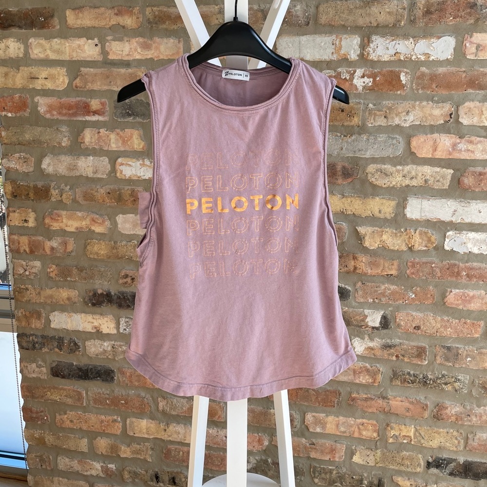 Peloton Tank, Blush w/ Gold lettering